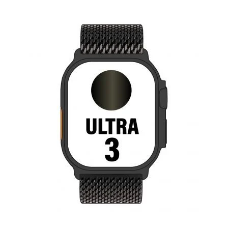 Apple Watch Ultra 3 GPS + Cellular 49mm Titanio Negro con Correa Milanese Loop Negra L